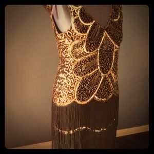 NWT V-neck/V back sequined party dress
